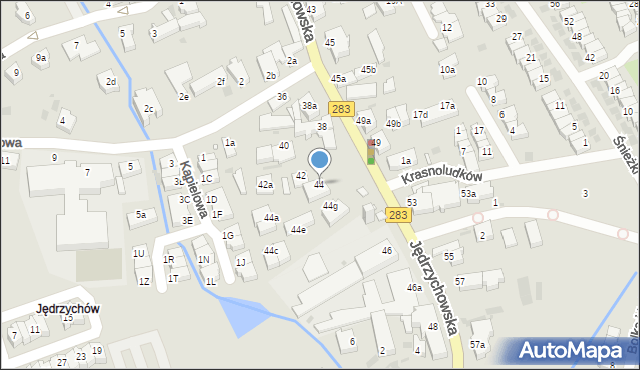 Zielona Góra, Jędrzychowska, 44, mapa Zielona Góra