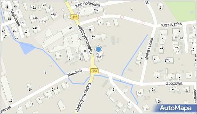 Zielona Góra, Jędrzychowska, 57a, mapa Zielona Góra