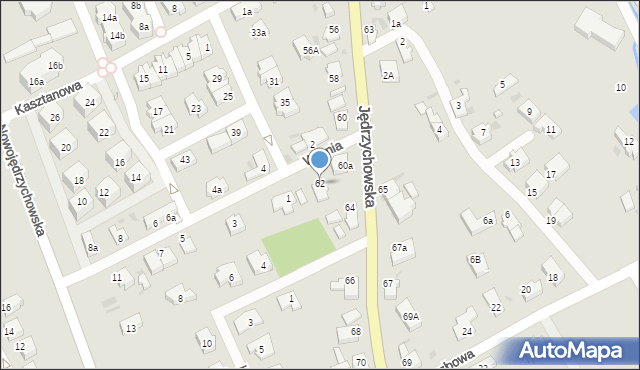 Zielona Góra, Jędrzychowska, 62, mapa Zielona Góra