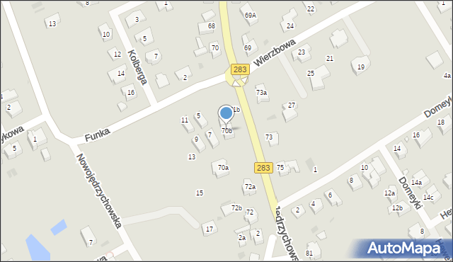 Zielona Góra, Jędrzychowska, 70b, mapa Zielona Góra