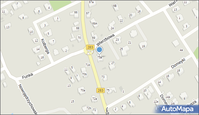 Zielona Góra, Jędrzychowska, 73a, mapa Zielona Góra
