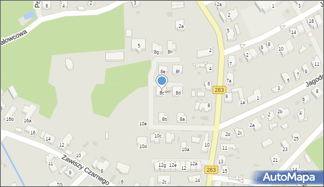 Zielona Góra, Jędrzychowska, 8c, mapa Zielona Góra