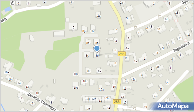 Zielona Góra, Jędrzychowska, 8d, mapa Zielona Góra
