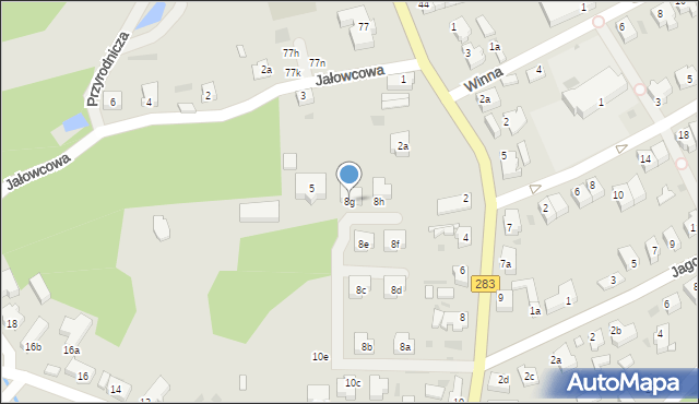 Zielona Góra, Jędrzychowska, 8g, mapa Zielona Góra