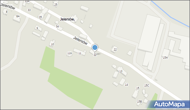 Zielona Góra, Jeleniów, 12, mapa Zielona Góra