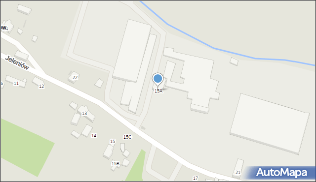 Zielona Góra, Jeleniów, 15A, mapa Zielona Góra