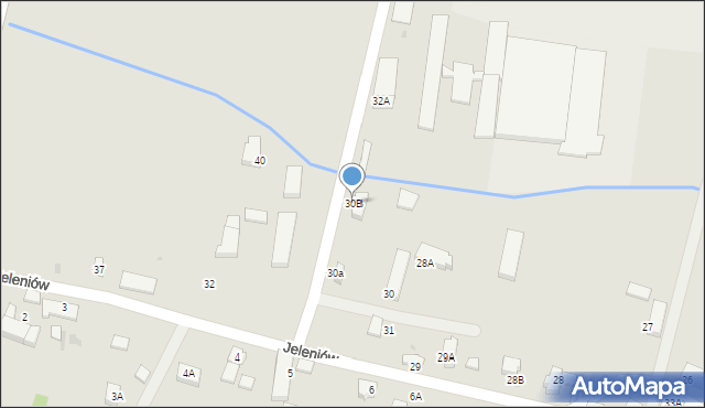Zielona Góra, Jeleniów, 30B, mapa Zielona Góra