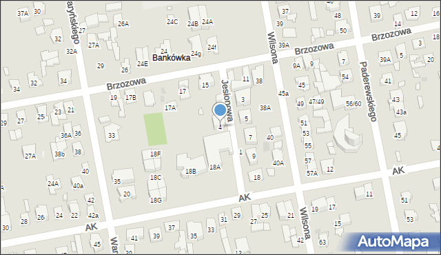 Zielonka, Jesionowa, 4, mapa Zielonka