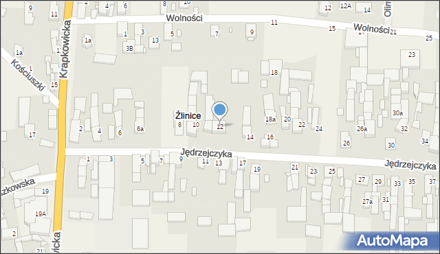 Źlinice, Jędrzejczyka, 12, mapa Źlinice