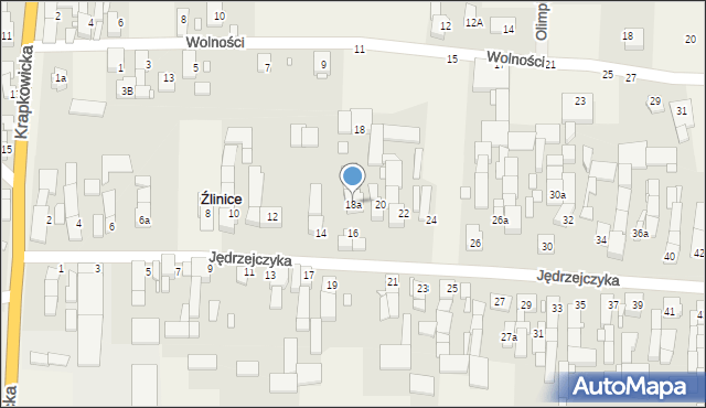 Źlinice, Jędrzejczyka, 18a, mapa Źlinice