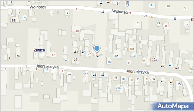Źlinice, Jędrzejczyka, 24, mapa Źlinice