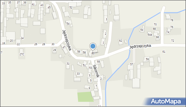 Źlinice, Jędrzejczyka, 60, mapa Źlinice