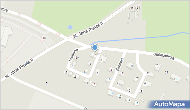 Żory, Jesienna, 2, mapa Żor