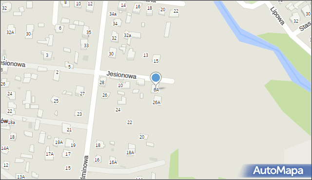 Zwierzyniec, Jesionowa, 6A, mapa Zwierzyniec