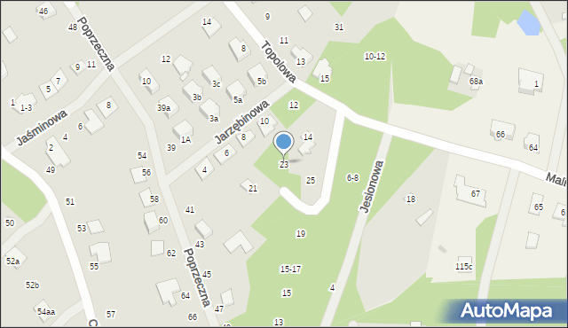 Żyrardów, Jesionowa, 23, mapa Żyrardów
