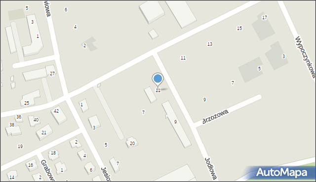 Augustów, Jodłowa, 11, mapa Augustów