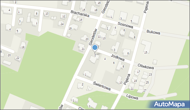 Baranów, Jodłowa, 2, mapa Baranów