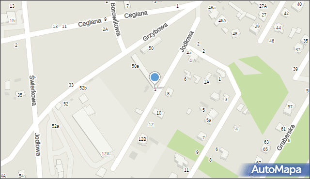 Biała Podlaska, Jodłowa, 1, mapa Białej Podlaskiej