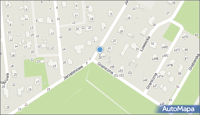 Biała Podlaska, Jodłowa, 24, mapa Białej Podlaskiej