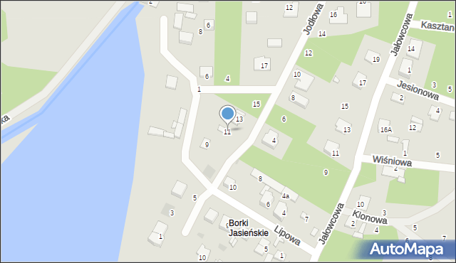 Białobrzegi, Jodłowa, 11, mapa Białobrzegi