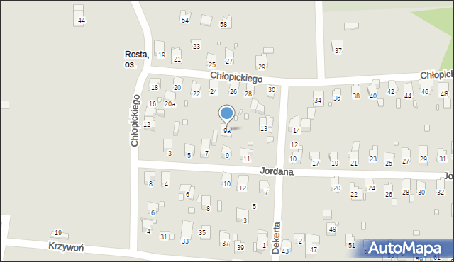 Bielsko-Biała, Jordana Henryka, dr., 9a, mapa Bielsko-Białej