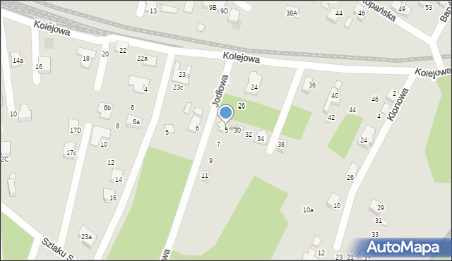 Bieruń, Jodłowa, 5, mapa Bieruń