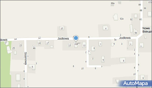 Biskupice, Jodłowa, 11a, mapa Biskupice