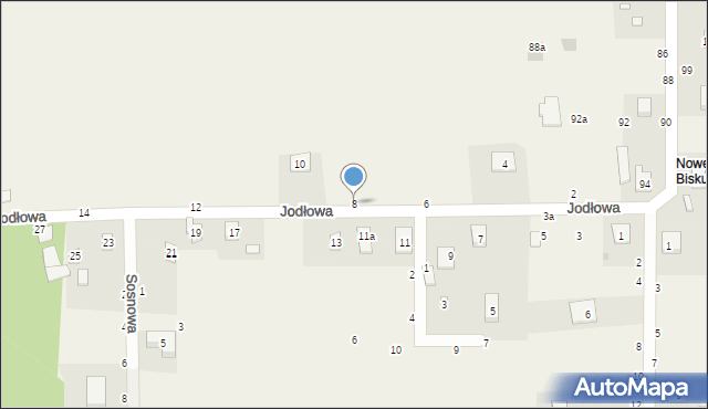 Biskupice, Jodłowa, 8, mapa Biskupice