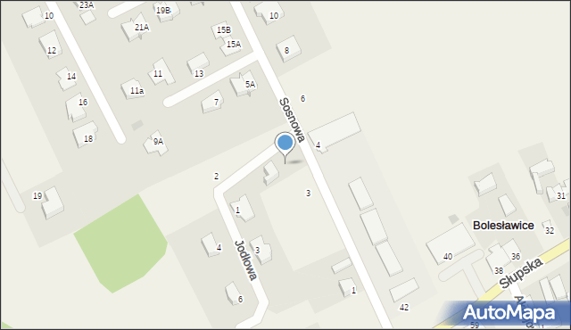 Bolesławice, Jodłowa, 1a, mapa Bolesławice
