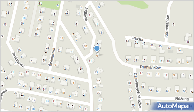 Bolesławiec, Jodłowa, 9, mapa Bolesławca