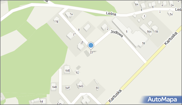 Borkowo, Jodłowa, 13, mapa Borkowo