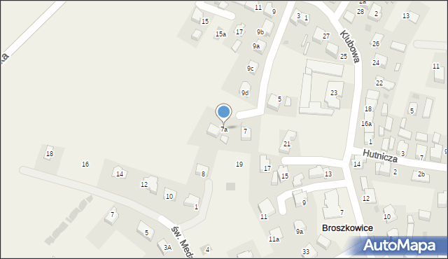 Broszkowice, Jodłowa, 7a, mapa Broszkowice