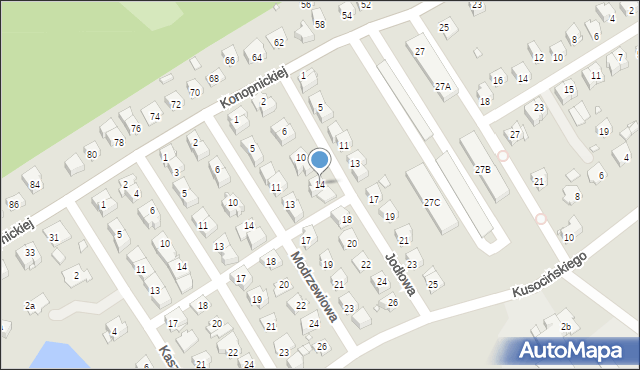 Brzeg, Jodłowa, 14, mapa Brzeg