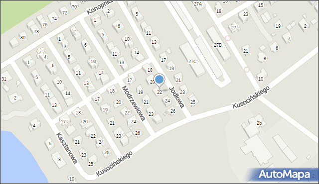 Brzeg, Jodłowa, 22, mapa Brzeg