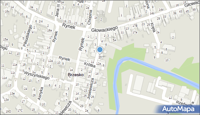 Brzesko, Joselewicza Berka, płk., 10, mapa Brzesko