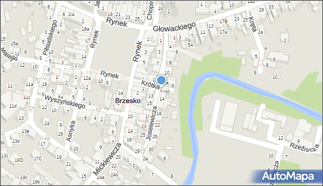 Brzesko, Joselewicza Berka, płk., 14a, mapa Brzesko