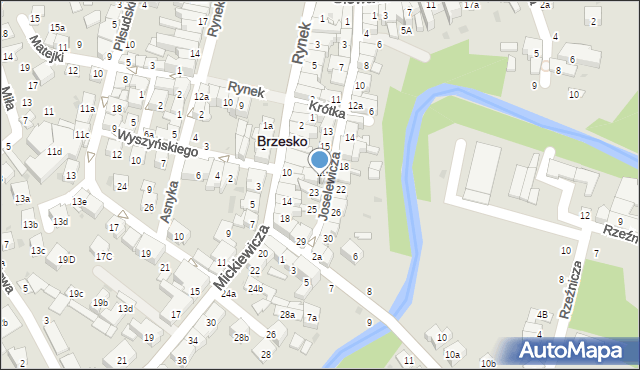 Brzesko, Joselewicza Berka, płk., 21, mapa Brzesko