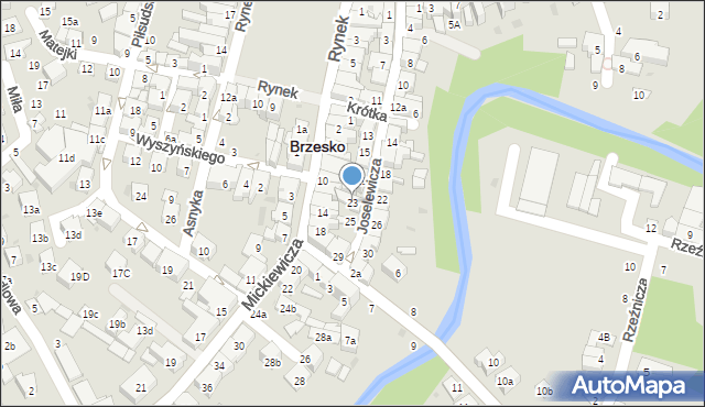 Brzesko, Joselewicza Berka, płk., 23, mapa Brzesko