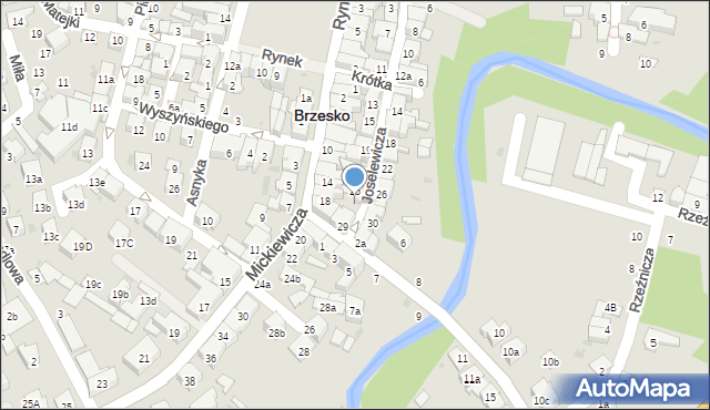 Brzesko, Joselewicza Berka, płk., 27, mapa Brzesko