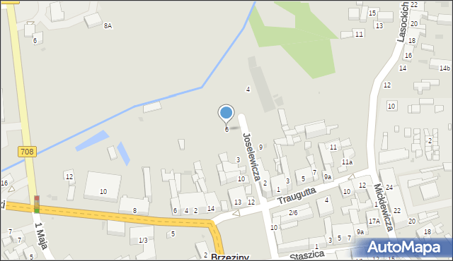 Brzeziny, Joselewicza Berka, płk., 6, mapa Brzeziny