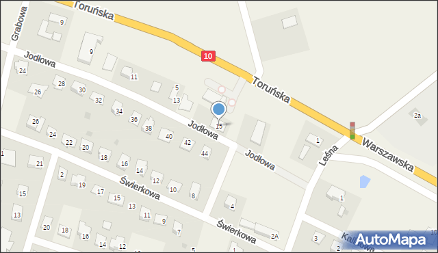 Brzozówka, Jodłowa, 15, mapa Brzozówka