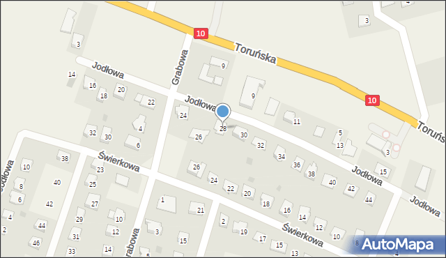 Brzozówka, Jodłowa, 28, mapa Brzozówka