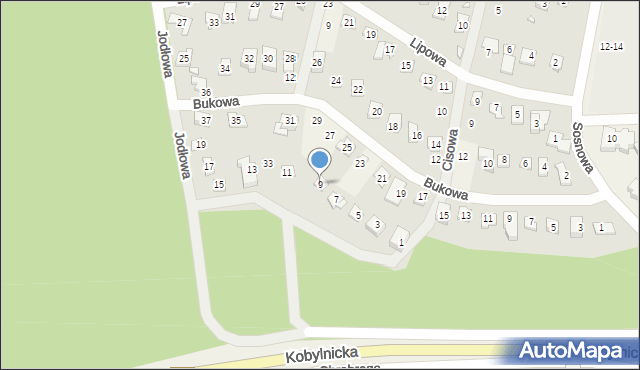 Bugaj, Jodłowa, 9, mapa Bugaj