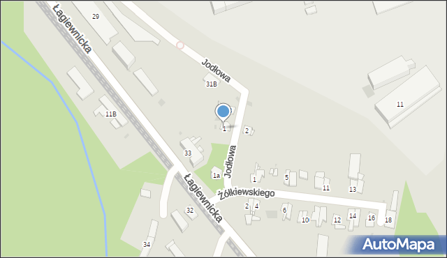 Bytom, Jodłowa, 1, mapa Bytomia