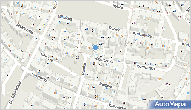 Bytom, Józefczaka Antoniego, 31, mapa Bytomia