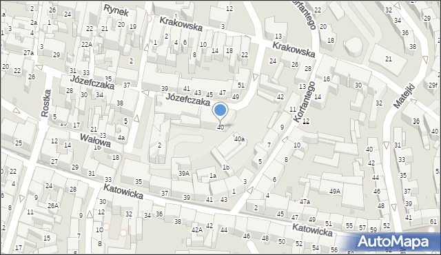 Bytom, Józefczaka Antoniego, 40, mapa Bytomia