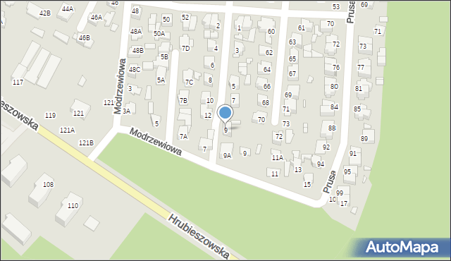 Chełm, Jodłowa, 9, mapa Chełma