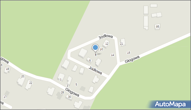 Chojnice, Jodłowa, 8, mapa Chojnic