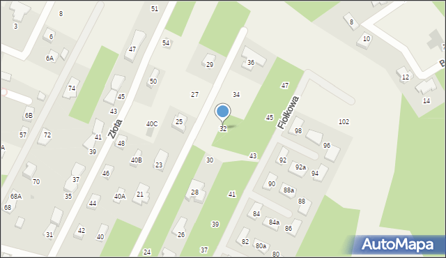 Chotomów, Jodłowa, 32, mapa Chotomów