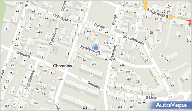 Chrzanów, Joselewicza Berka, płk., 3, mapa Chrzanów